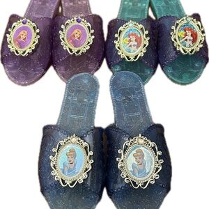 Disney Princess Kids Slippers - Purple, Blue, Teal
